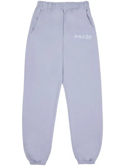 Sporty And Rich French Cotton Track Pants In Grey