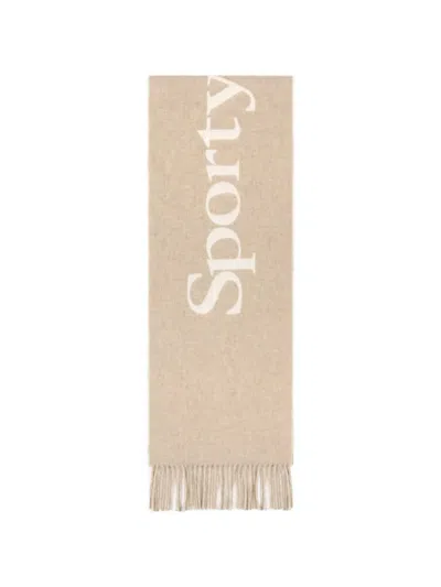 Sporty And Rich Fringed Scarf In Brown