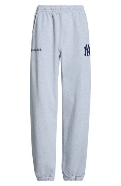 Sporty And Rich Sporty & Rich Gender Inclusive Heritage Yankees Serif Fleece Sweatshirt In Gray