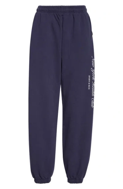 Sporty And Rich Sporty & Rich Gender Inclusive Ny Health Club Fleece Sweatpants In Blue