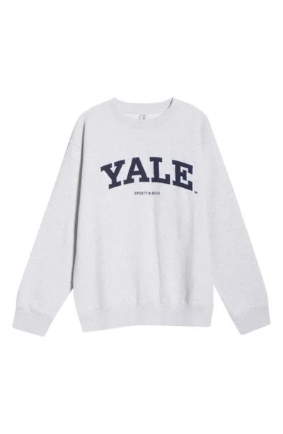 Sporty And Rich Sporty & Rich Gender Inclusive Yale Embroidered Crewneck Sweatshirt In Gray