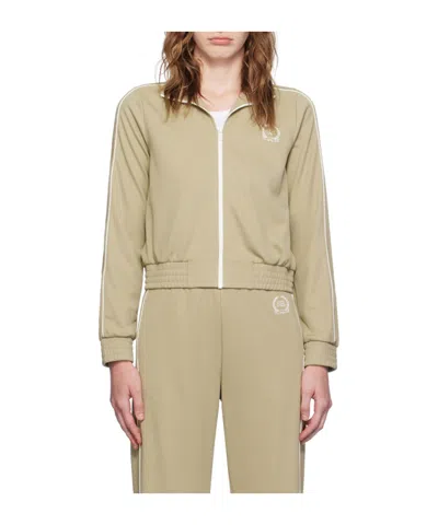 Sporty And Rich Golf Embroided Zipper Casual Jacket In Nude