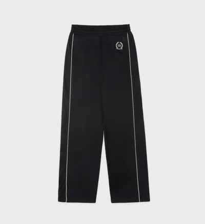 Sporty And Rich Golf Embroidered Track Pants In Black/cream