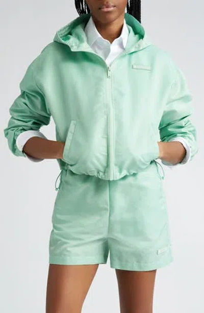 Sporty And Rich Sporty & Rich Good Health Hooded Nylon Windbreaker In Thyme