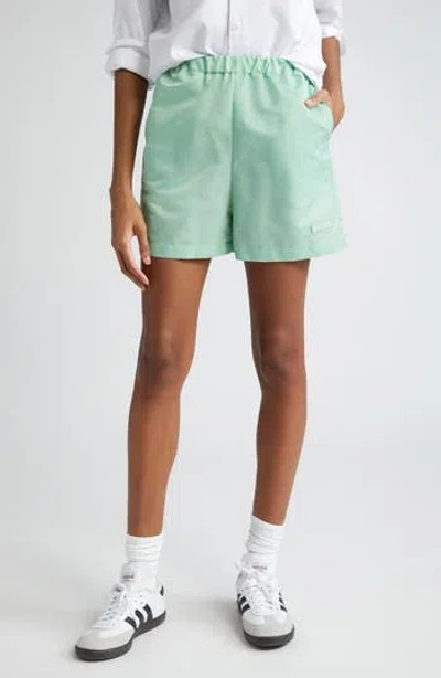Sporty And Rich Good Health Logo-patch Shorts In Thyme