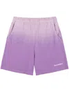 Sporty And Rich Gradient-effect Cotton Track Shorts In Purple