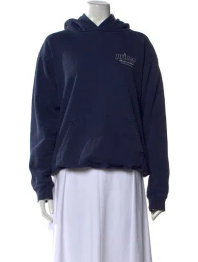 Pre-owned Sporty And Rich Graphic Print Crew Neck Sweater In Blue