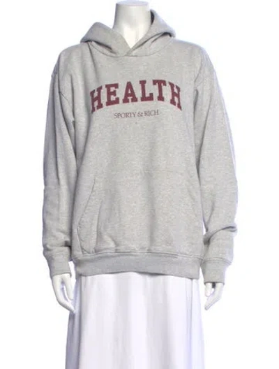 Pre-owned Sporty And Rich Graphic Print Crew Neck Sweater In Grey