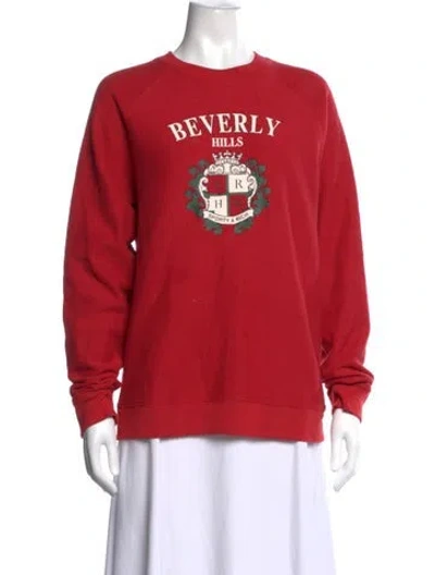 Pre-owned Sporty And Rich Graphic Print Crew Neck Sweater In Red