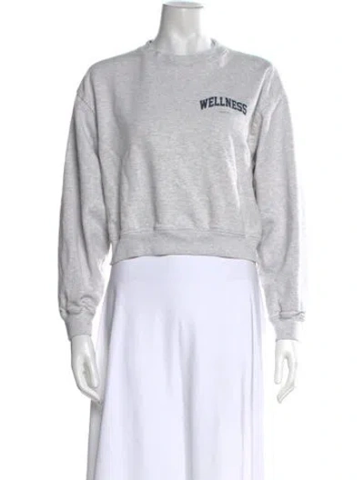 Pre-owned Sporty And Rich Graphic Print Crew Neck Sweater In White