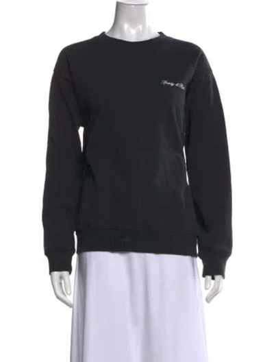Pre-owned Sporty And Rich Graphic Print Crew Neck Sweatshirt In Black