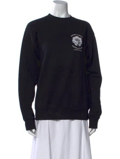 Pre-owned Sporty And Rich Graphic Print Crew Neck Sweatshirt In Blue