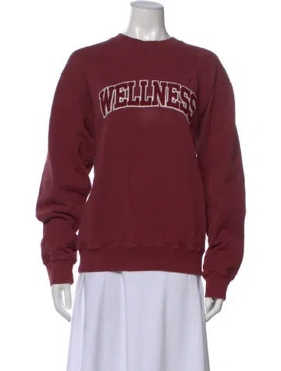 Pre-owned Sporty And Rich Graphic Print Crew Neck Sweatshirt In Burgundy