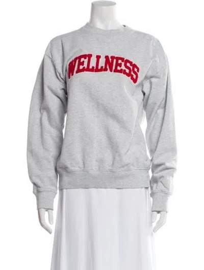 Pre-owned Sporty And Rich Graphic Print Crew Neck Sweatshirt In Gray