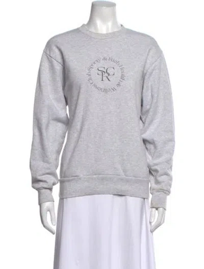 Pre-owned Sporty And Rich Graphic Print Crew Neck Sweatshirt In Grey