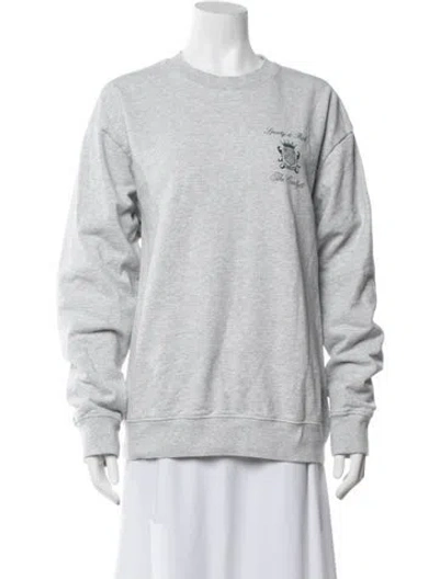 Pre-owned Sporty And Rich Graphic Print Crew Neck Sweatshirt In Grey