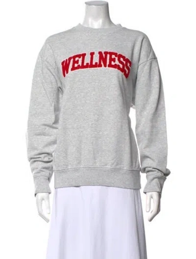Pre-owned Sporty And Rich Graphic Print Crew Neck Sweatshirt In Grey
