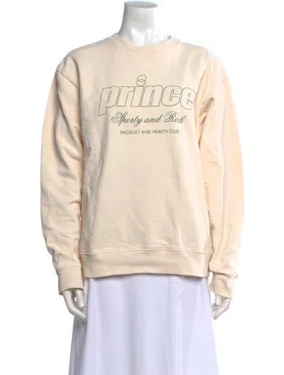 Pre-owned Sporty And Rich Graphic Print Crew Neck Sweatshirt In Neutral