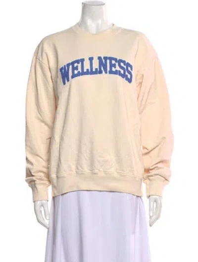 Pre-owned Sporty And Rich Graphic Print Crew Neck Sweatshirt In Neutral