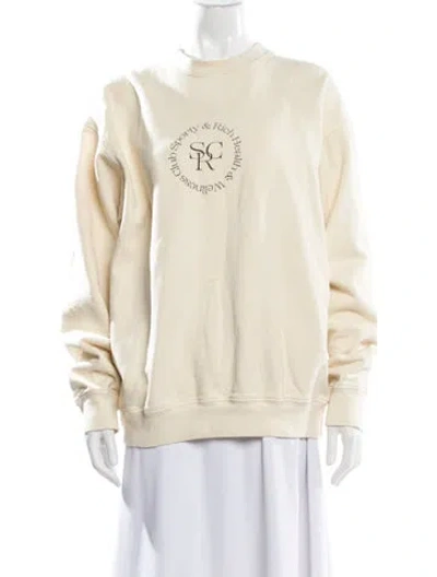 Pre-owned Sporty And Rich Graphic Print Crew Neck Sweatshirt In Neutral