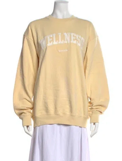 Pre-owned Sporty And Rich Graphic Print Crew Neck Sweatshirt In Neutral