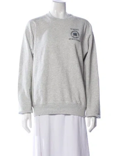 Pre-owned Sporty And Rich Graphic Print Crew Neck Sweatshirt In Neutral