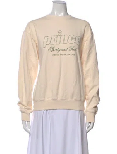 Pre-owned Sporty And Rich Graphic Print Crew Neck Sweatshirt In Neutral