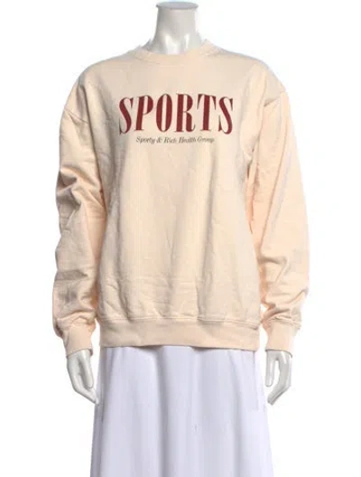 Pre-owned Sporty And Rich Graphic Print Crew Neck Sweatshirt In Neutral