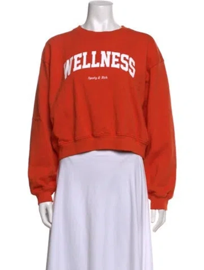 Pre-owned Sporty And Rich Graphic Print Crew Neck Sweatshirt In Red
