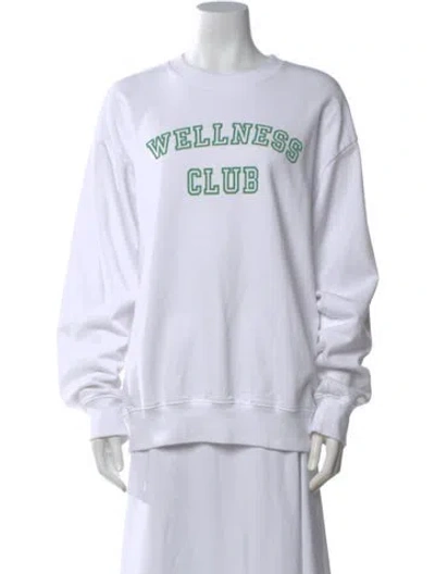Pre-owned Sporty And Rich Graphic Print Crew Neck Sweatshirt In White