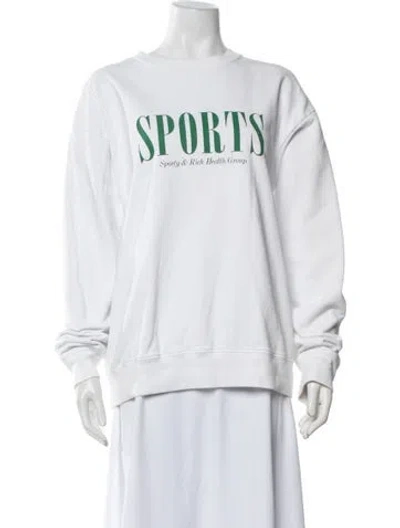 Pre-owned Sporty And Rich Graphic Print Crew Neck Sweatshirt In White