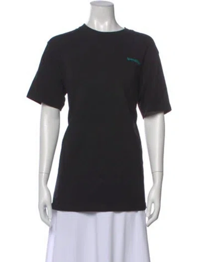 Pre-owned Sporty And Rich Graphic Print Crew Neck T-shirt In Black