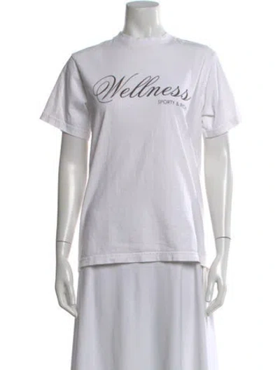 Pre-owned Sporty And Rich Graphic Print Crew Neck T-shirt In White