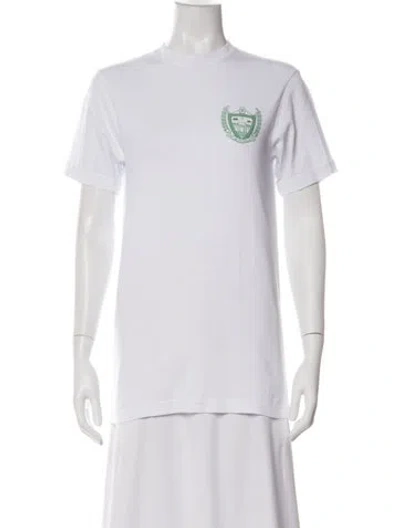 Pre-owned Sporty And Rich Graphic Print Crew Neck T-shirt In White