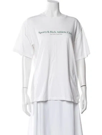 Pre-owned Sporty And Rich Graphic Print Crew Neck T-shirt In White