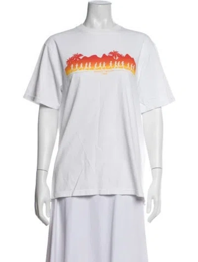 Pre-owned Sporty And Rich Graphic Print Crew Neck T-shirt In White
