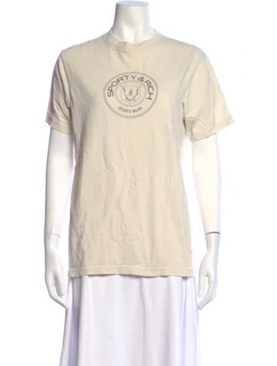 Pre-owned Sporty And Rich Graphic Print Crew Neck T-shirt In White