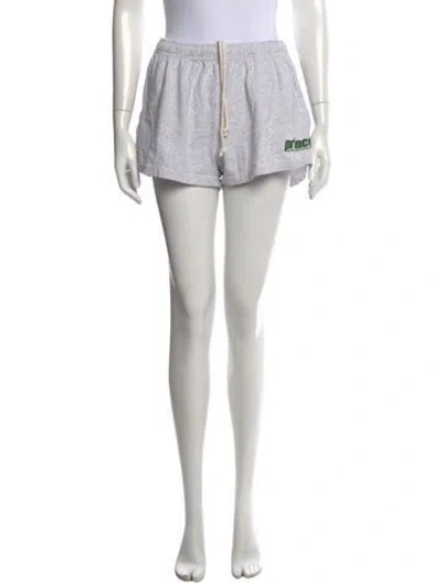Pre-owned Sporty And Rich Graphic Print Mini Shorts In Grey