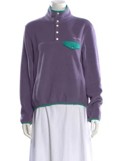 Pre-owned Sporty And Rich Graphic Print Mock Neck Sweatshirt W/ Tags In Purple