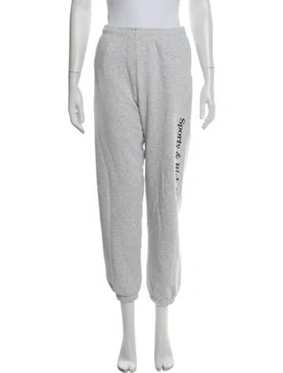 Pre-owned Sporty And Rich Graphic Print Sweatpants In Grey