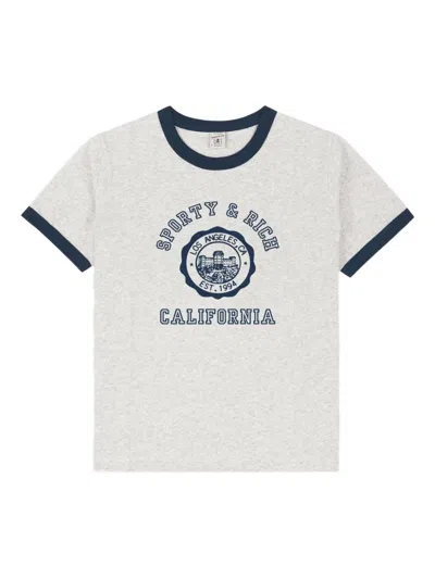 Sporty And Rich Graphic-print T-shirt In Gray