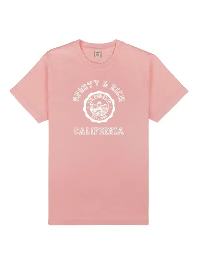 Sporty And Rich Graphic-print T-shirt In Pink