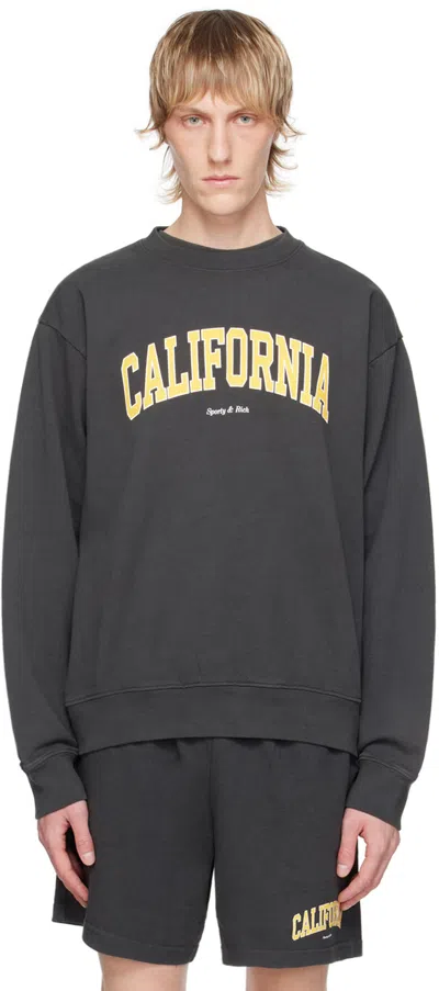 Sporty And Rich Grey 'california' Sweatshirt In Faded Black