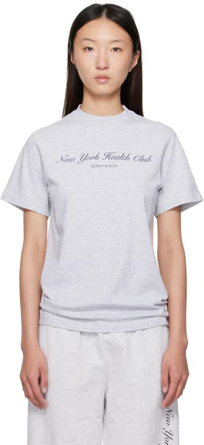 Sporty And Rich Gray 'ny Health Club' T-shirt In White