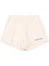 Sporty And Rich Bardot Slogan-print Shorts In Neutrals