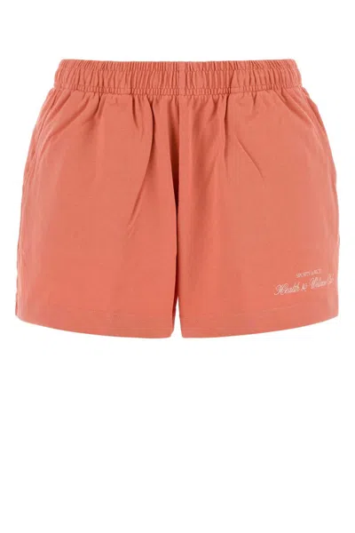 Sporty And Rich Cotton Lucy Shorts Comfortable Fit Pocket In Orange