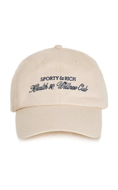 Sporty And Rich H&w Club Embroidered Cotton Baseball Cap In Neutral