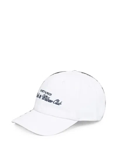 Sporty And Rich H&w Club Hat Embroidered-logo Baseball Cap In White
