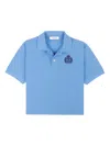Sporty And Rich H&w Crest Embroidered Polo Shirt In Blue