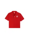 Sporty And Rich H&w Crest Pique Polo Top In Red